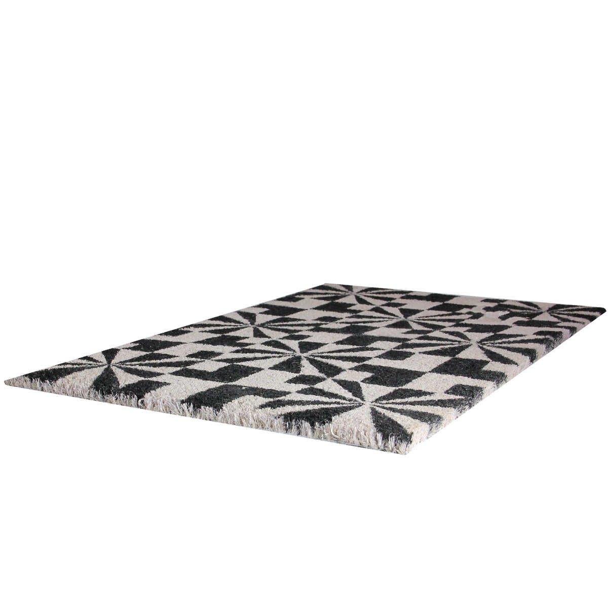  Northlight Black and Gray Abstract Rectangular Doormat 18