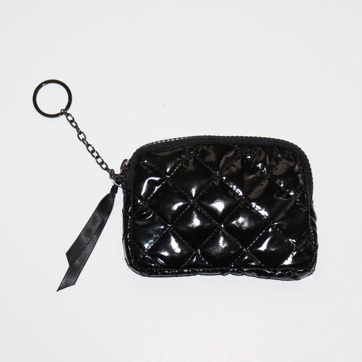  Lemonbella Diamond Key Chain Wallet Glossy Black - Black - Bonton