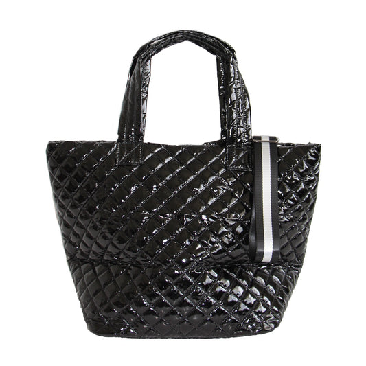 The Debra Diamond Tote Glossy Black