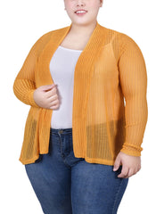 Plus Size Open Knit Cardigan