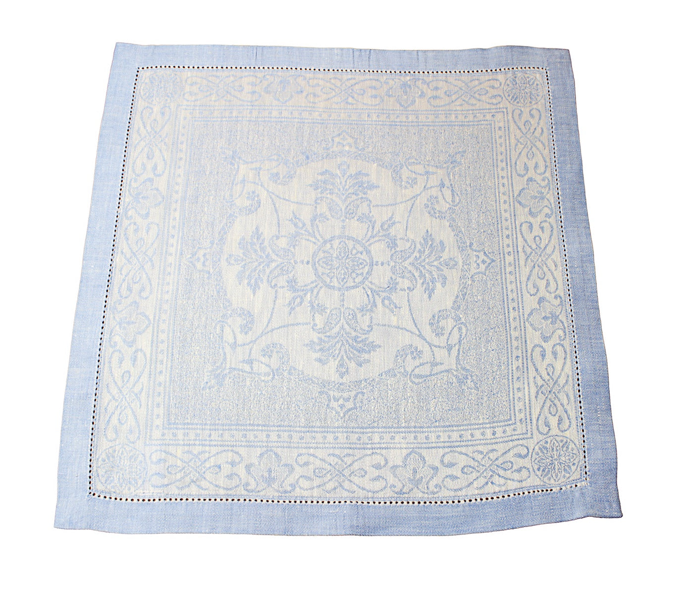  French Home Astra Set of 6 Linen Napkins - Ivory and Light Blue - Default Title - Bonton