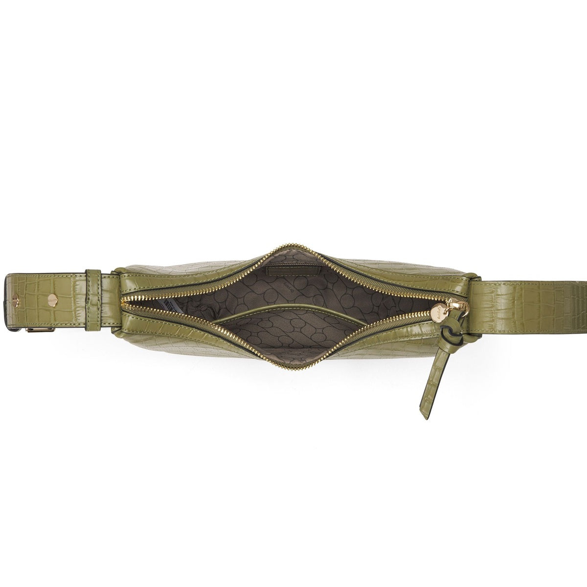  Oryany Rookie Croco  - Classic Medium Crossbody - Leaf Olive - Bonton