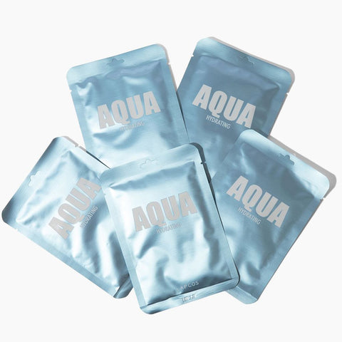 5-pack of daily aqua sheet mask. K-beauty sheet mask for hydrating dry skin. 