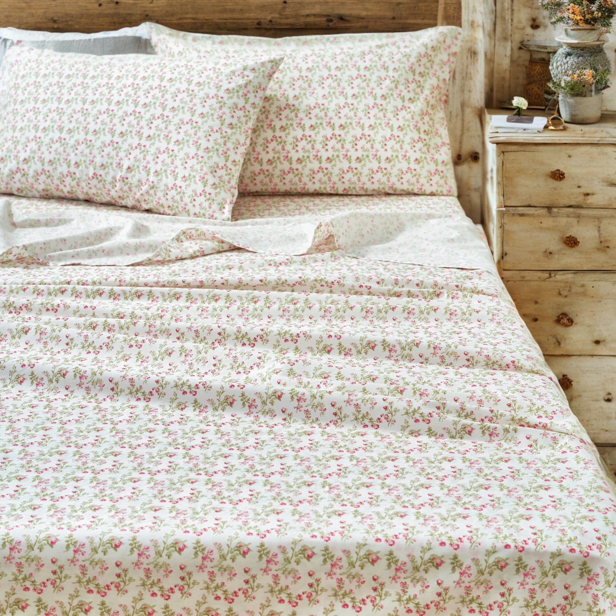 DaDa Bedding Collection DaDa Bedding Collection Romantic Coquette Sheet Set - 100% Cotton Floral Fitted & Flat Sheets with Pillowcases - Deep Pocket Design - Soft, Breathable, Wrinkle-Resistant by DaDa Bedding Collection - Twin - Bonton