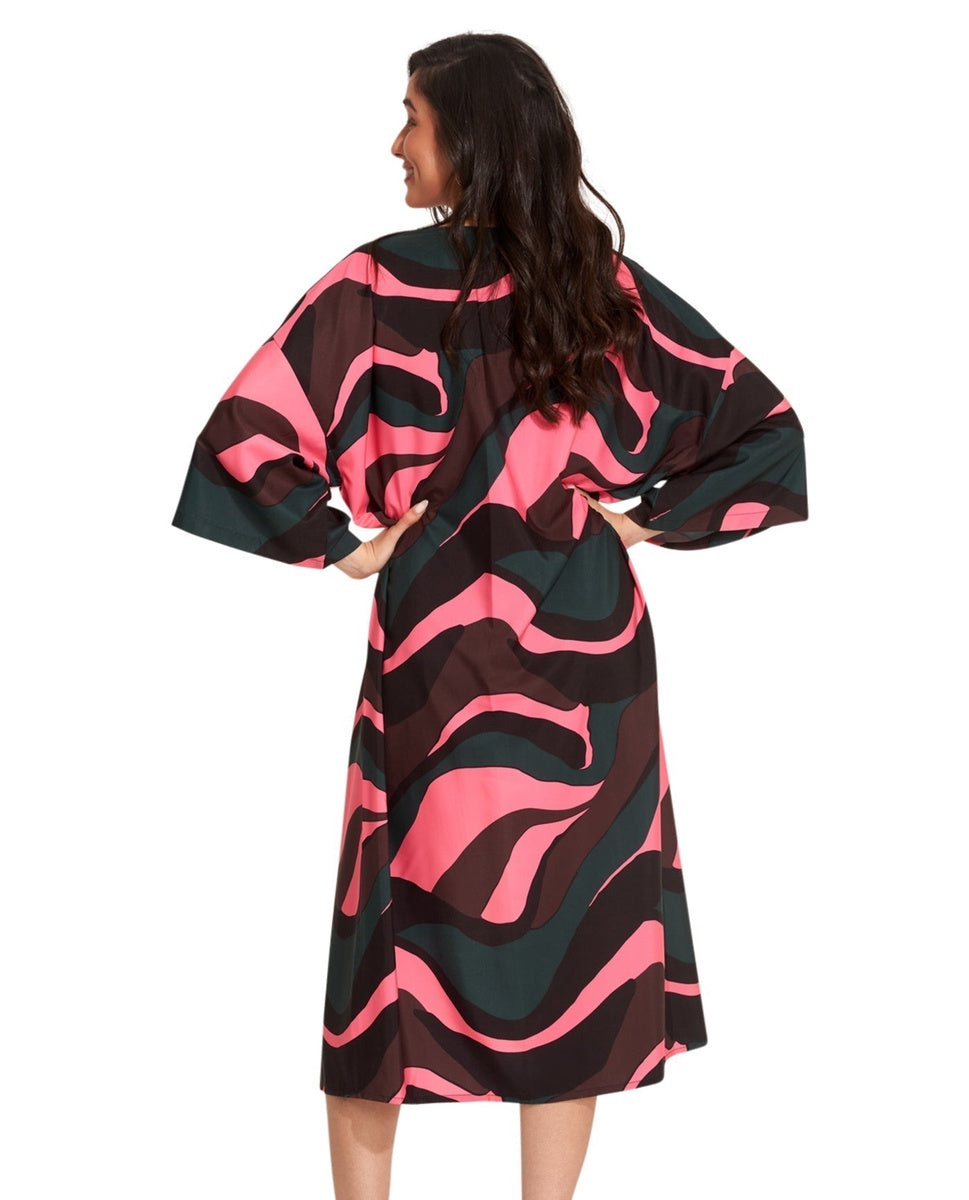  Gottex Beach Life Iris Midi Cover Up Kimono - GOTTEX BEACH LIFE IRIS PINK - Bonton