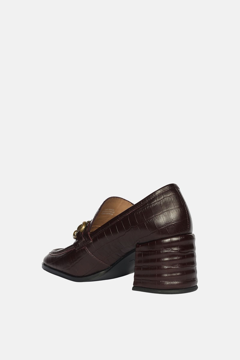  Saint G Isha Croco - Heeled Loafers - Dark Cherry - Bonton