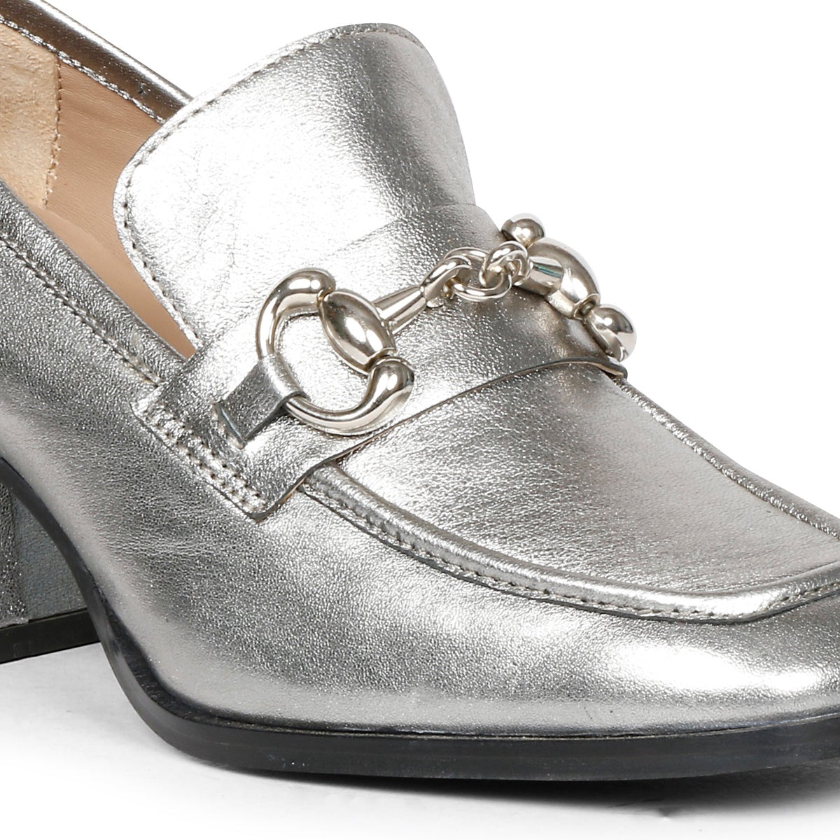  Saint G Vera Metallic - Heeled Loafers - Gunmetal - Bonton