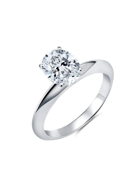 Tiffany Oval Cut Ring Finished in Pure Platinum