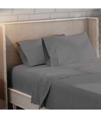 Organic Cotton 300TC Percale Pillowcases Set of 2 Dark Gray