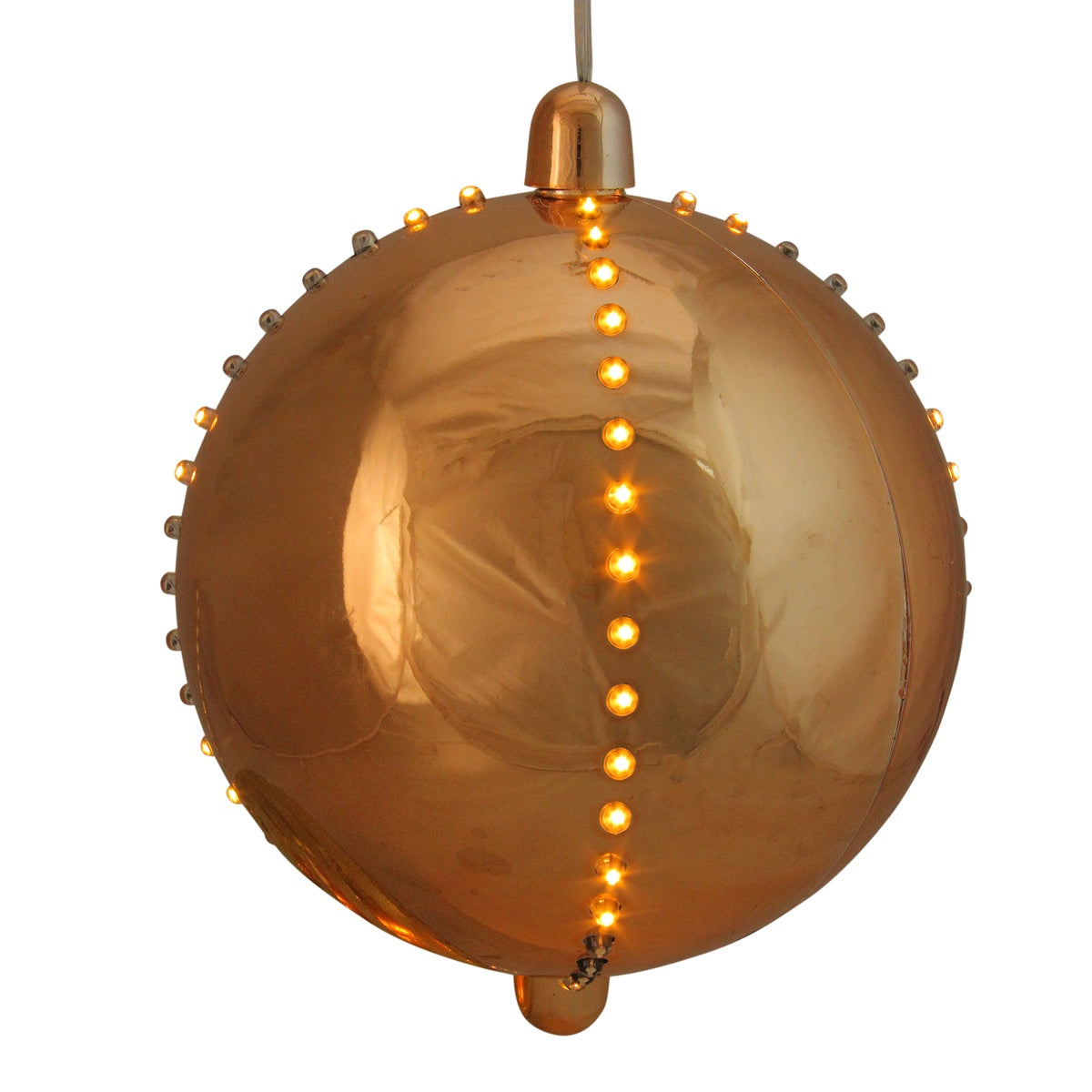  Northlight Copper Gold LED Lighted Cascading Sphere Christmas Ball Ornament 7.5