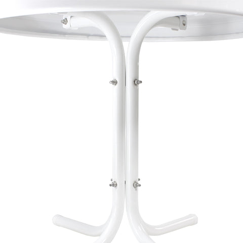22" Outdoor Retro Tulip Side Table  White