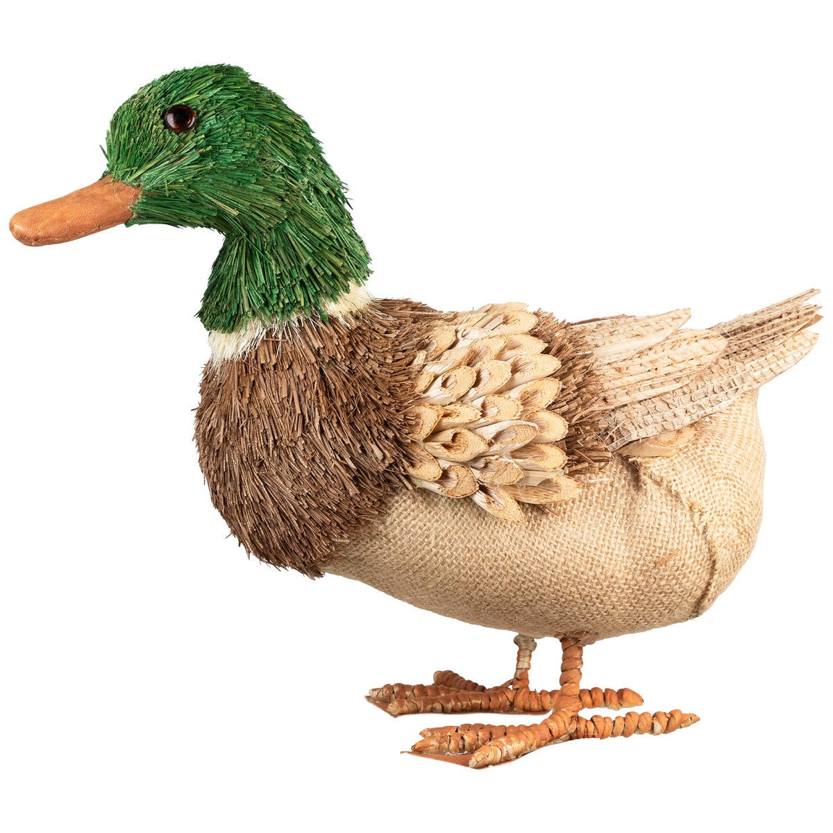  Northlight Standing Woodland Burlap Duck Spring Figure - 11.5