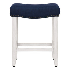 24" Upholstered Saddle Seat Counter Stool