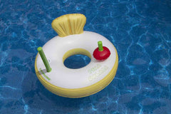 41" Inflatable Yellow and White Pina Colada Swimming Pool Ring Float