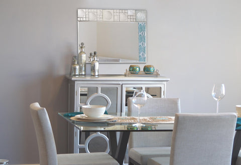 Bubbles Geometric Beveled Accent Mirror