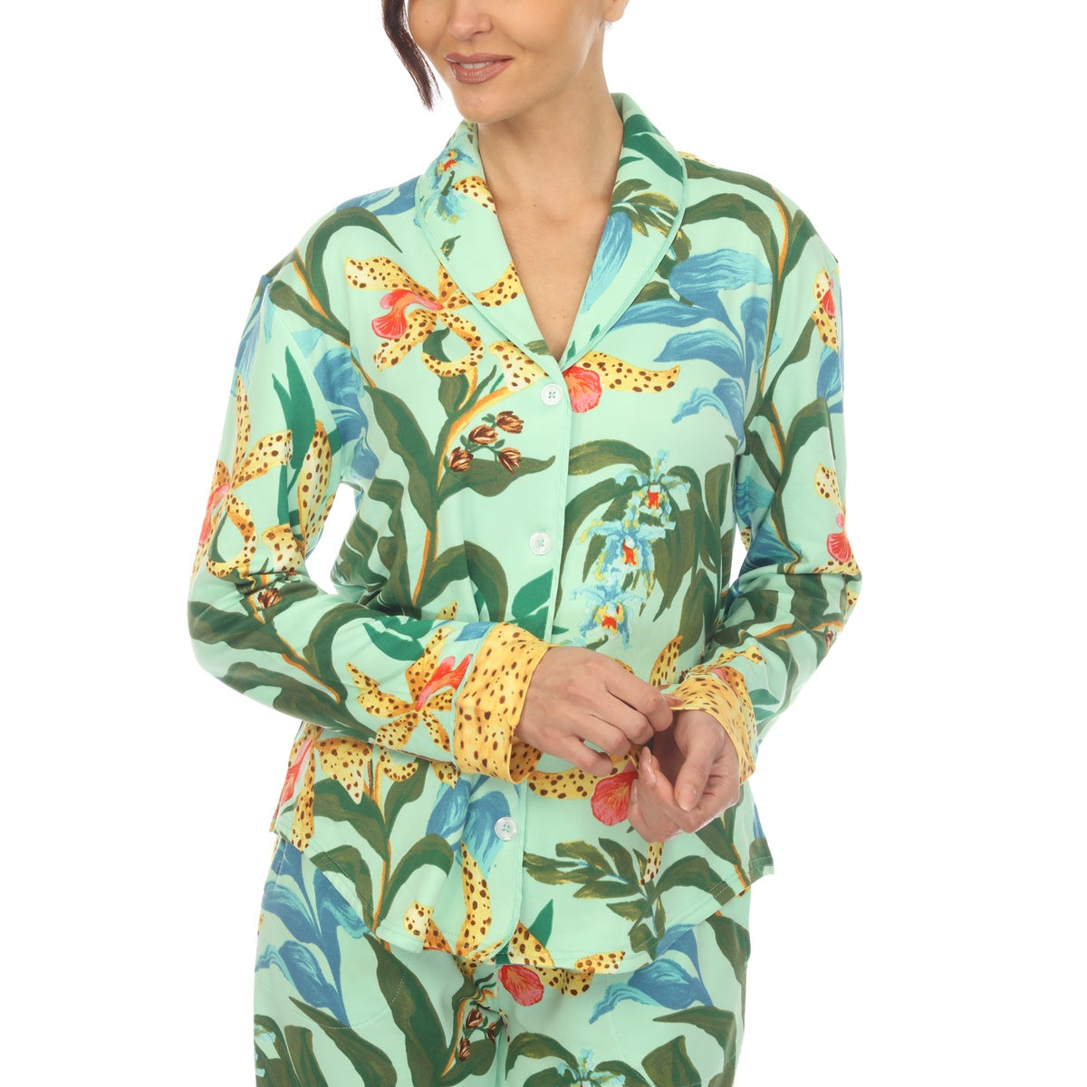  White Mark Women's Two Piece Wildflower Print Pajama Set - XL - Bonton