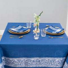 Paris 71" X 124" Linen Tablecloth – French Blue