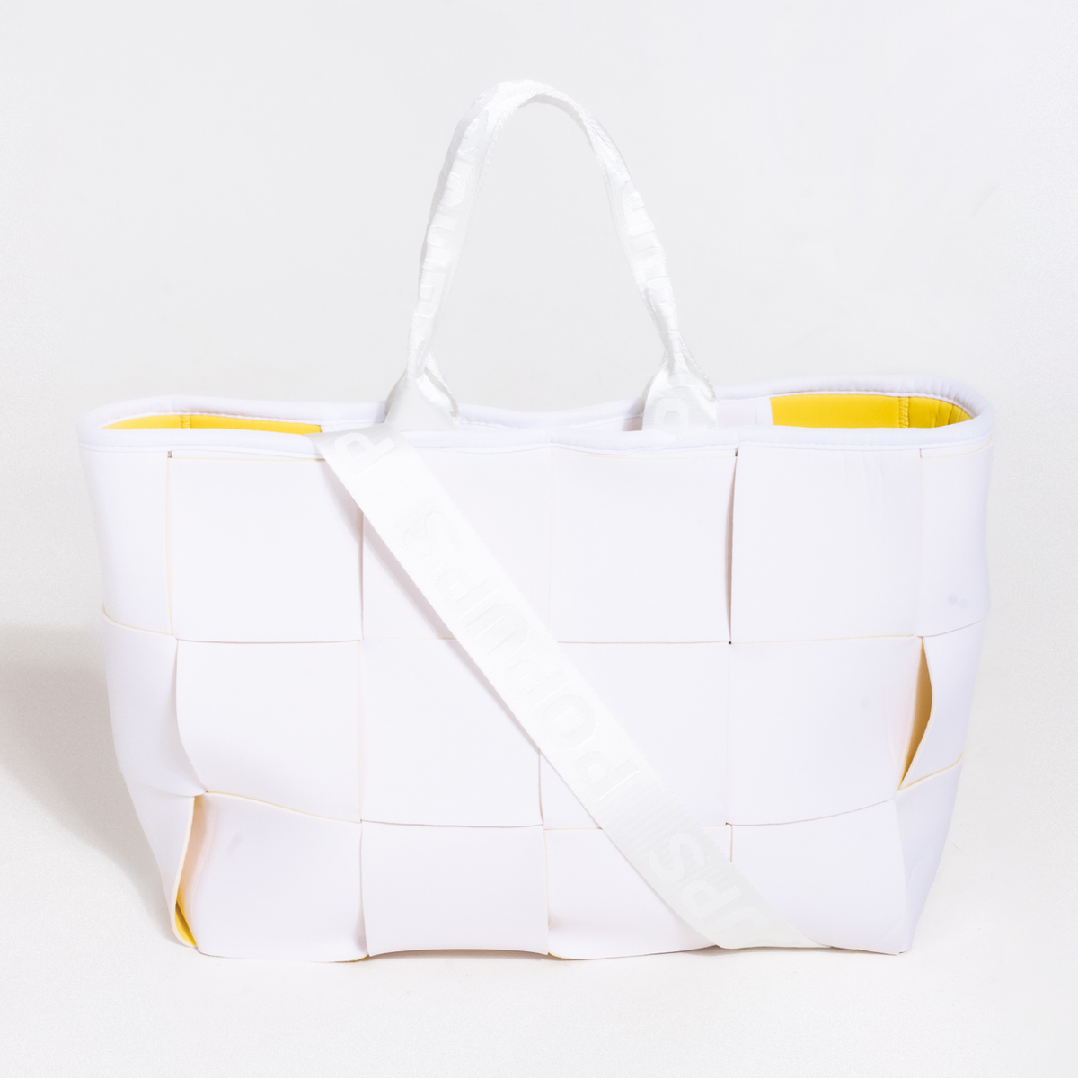  Pop Ups Brand Icon Tote White Yellow - Default Title - Bonton