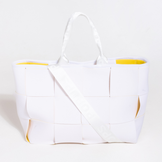 Icon Tote White Yellow