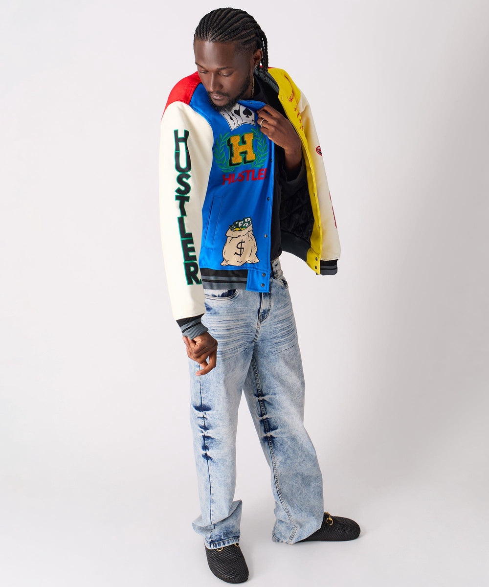  Reason Clothing Hustler Varsity Jacket - MULTI - Bonton