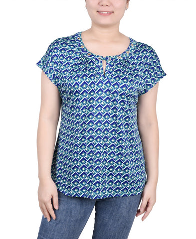 Extended Sleeve Top With Grommets