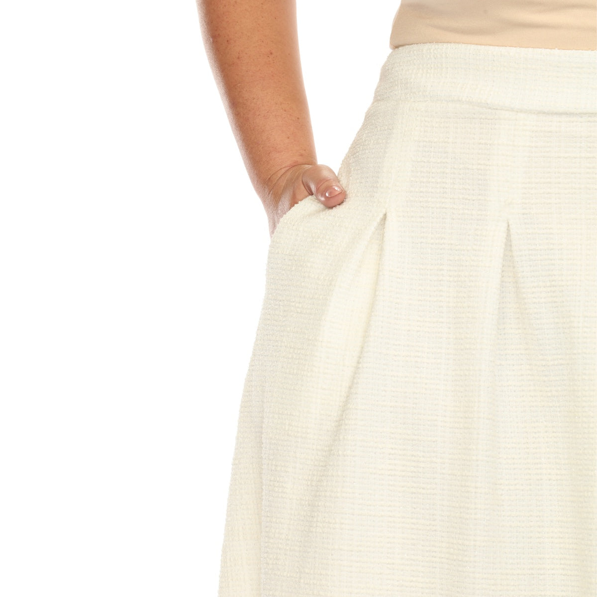  White Mark Plus Size Flared Tweed Skirt - 1X - Bonton