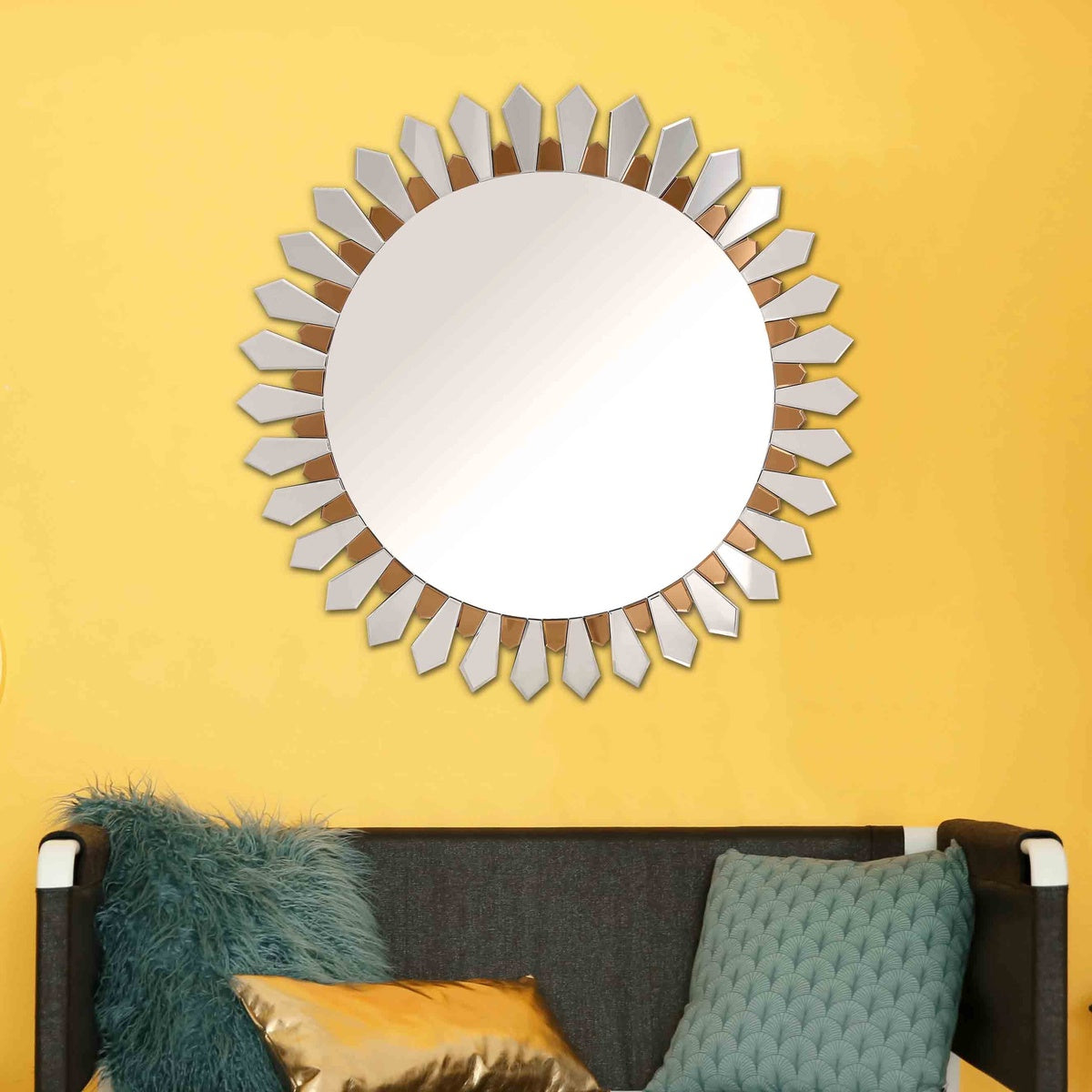  Flower Petal Accent Mirror - Default Title - Bonton