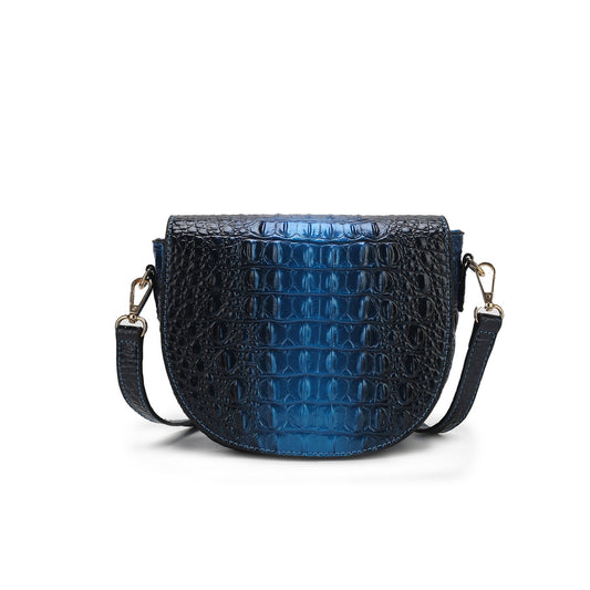 Amalia Croc-Embossed Crossbody Bag