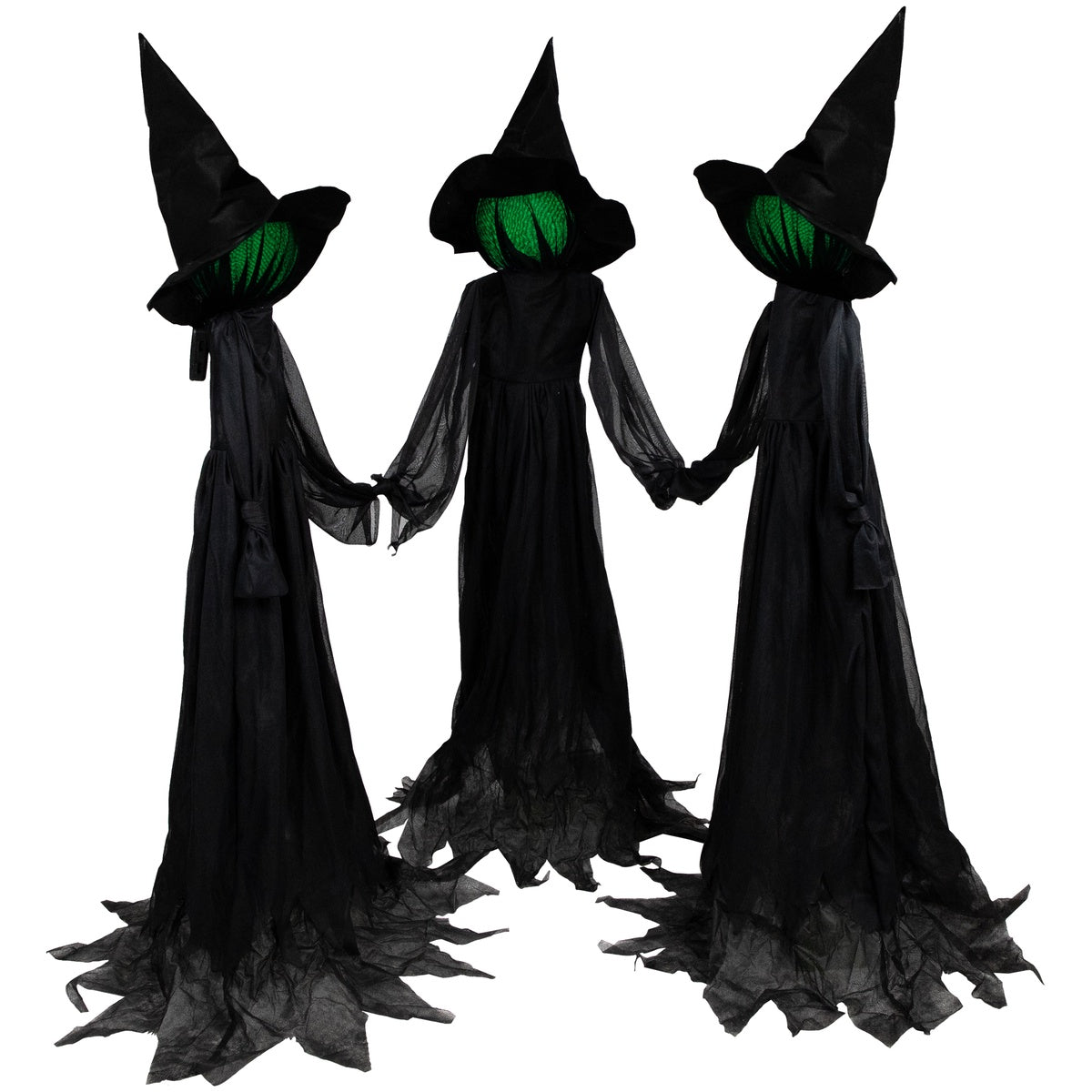  Northlight Lighted Faceless Witch Trio Outdoor Halloween Stakes - 4' - Default Title - Bonton