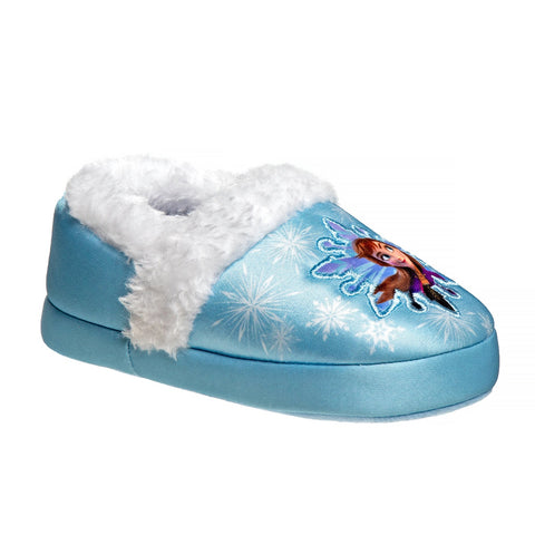 Disney Frozen Girls Slippers - Elsa and Anna Plush Lightweight Warm Comfort Soft Aline House Shoes - Purple (Sizes 5-12 Toddler)