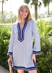 Navy Stripe Terry Tunic