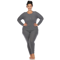 Plus Size Waffle Pajama Set