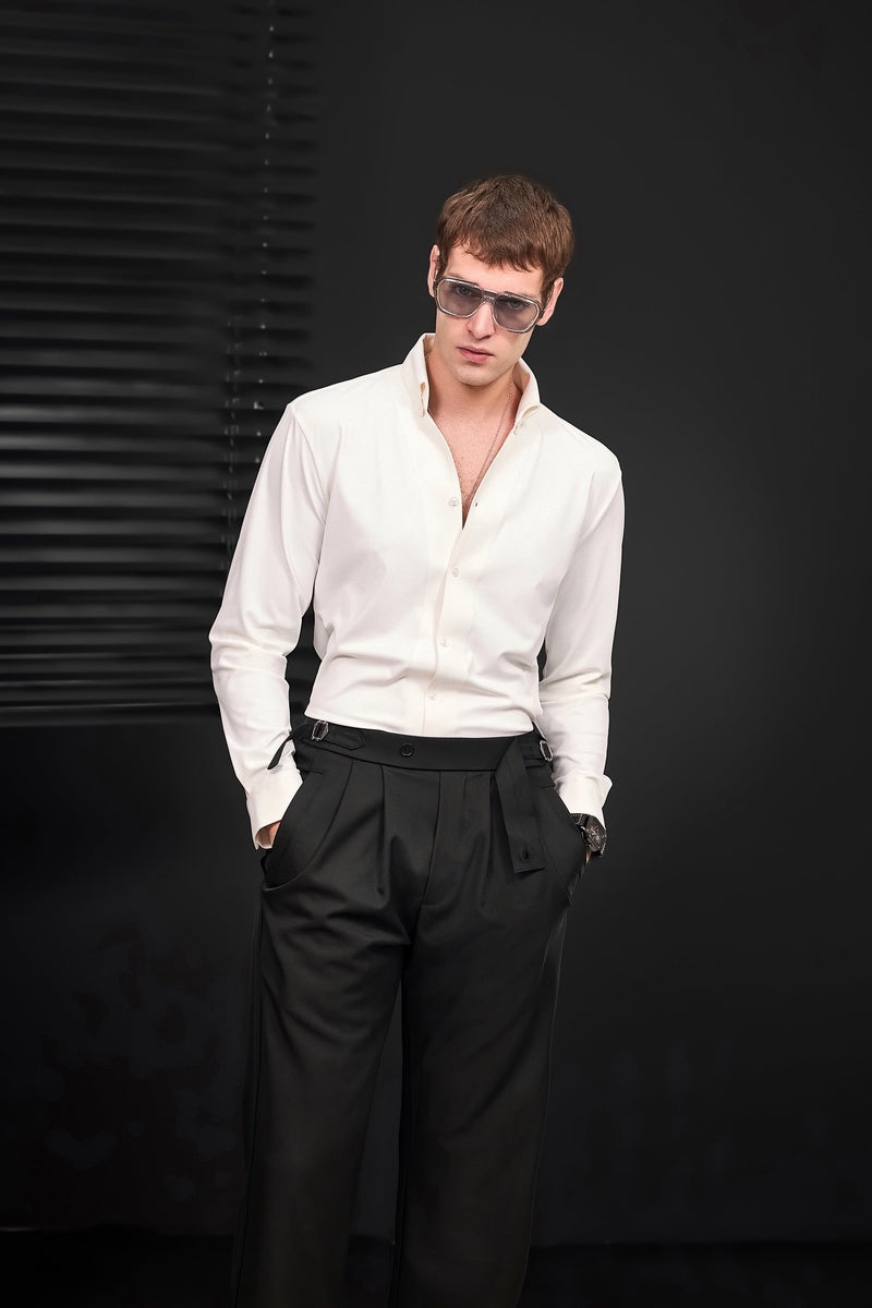  Barocco Wellington Side-Tab Trousers BLACK - BLACK - Bonton