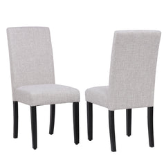 Upholstered Linen Fabric Dining Side Chair, Set of 2