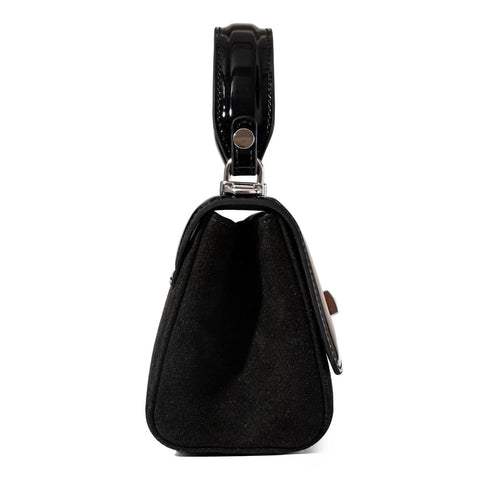 Lili Bag - Black Patent & Suede
