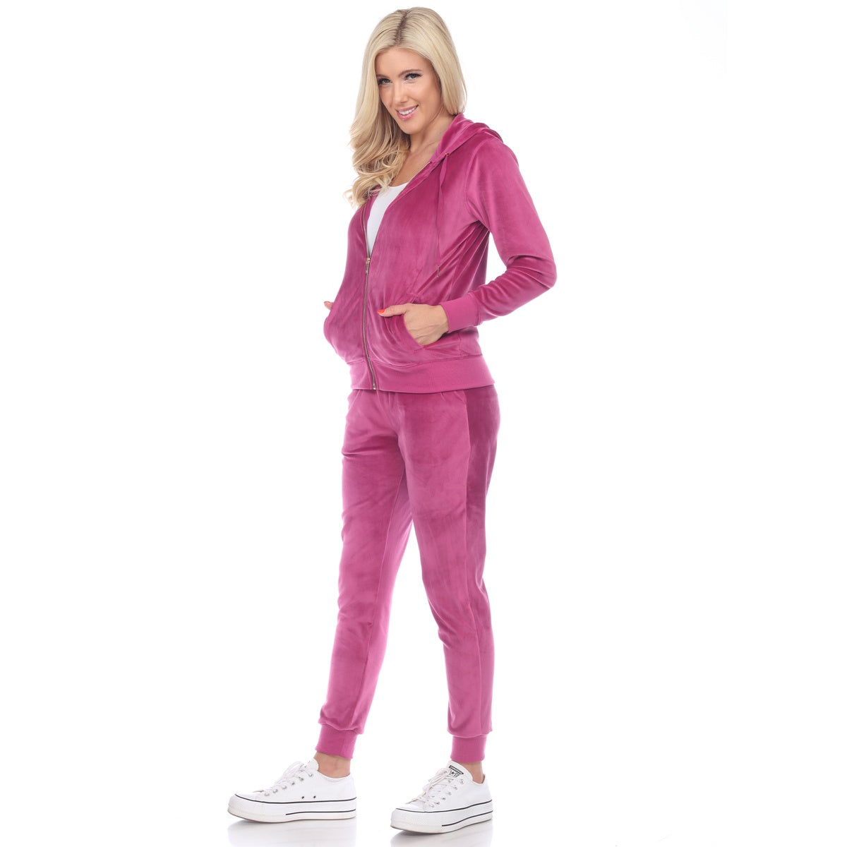  White Mark Women's 2 Piece Velour Tracksuit Set - S - Bonton