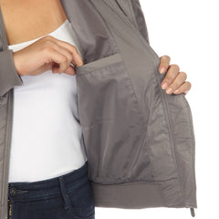 Plus Size Lightweight Diamond Quilted Puffer Bomber Jacket