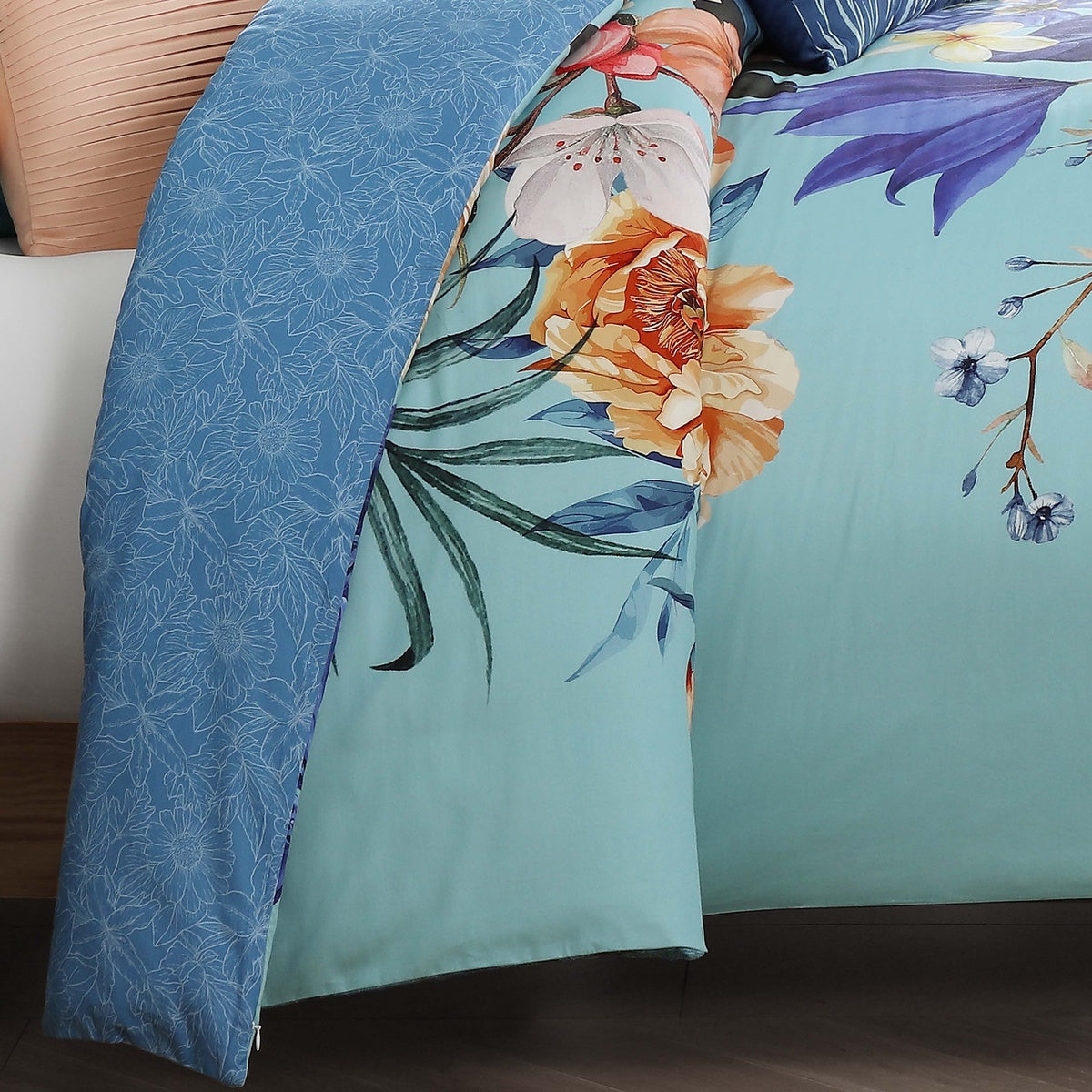  Bebejan Bebejan Turquoise Reverie 5 Piece Reversible Comforter Set - QUEEN - Bonton