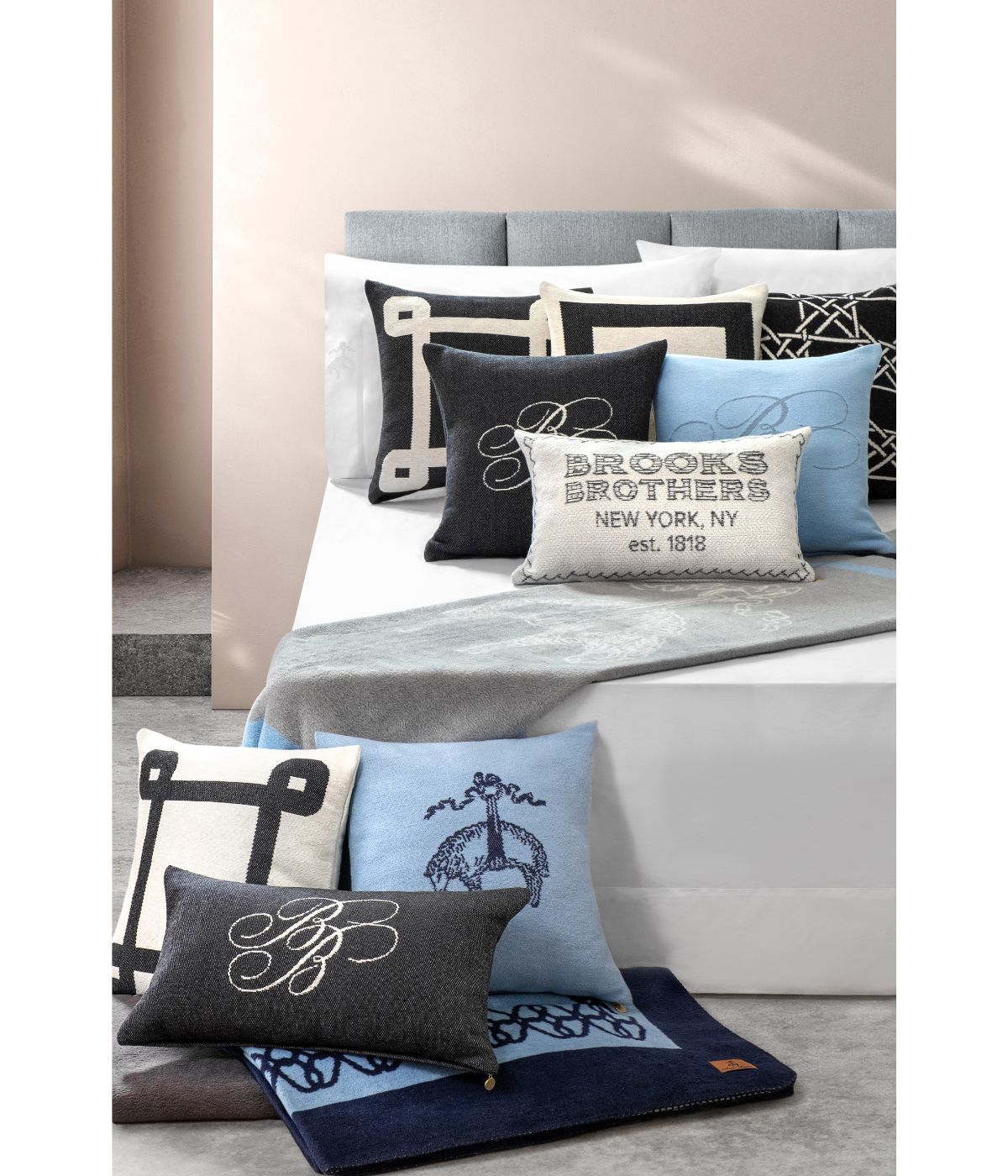 Chambray Decorative Pillow Light Marine
