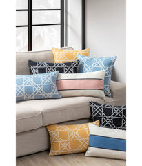 Striped Color Blocked Decorative Pillow Blush