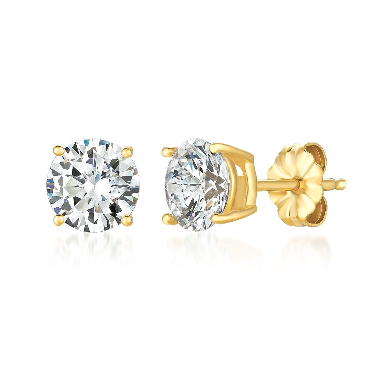  CRISLU 1.5ct Brilliant Stud Earrings in Gold - 18kt Yellow Gold - Bonton