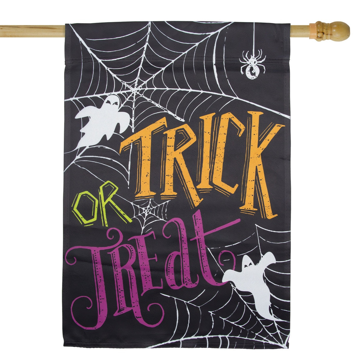  Northlight Spider Webs and Ghosts Trick or Treat Outdoor Garden Flag 28