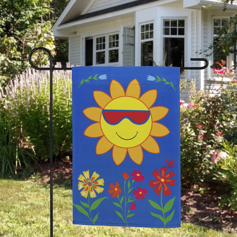 Smiling Sun Floral Outdoor Garden Flag 18" X 12.5"