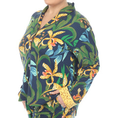 Plus Size Two Piece Wildflower Print Pajama Set