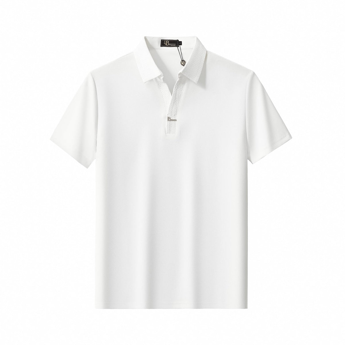  Barocco Stride Contrast Collar Polo WHITE - WHITE - Bonton