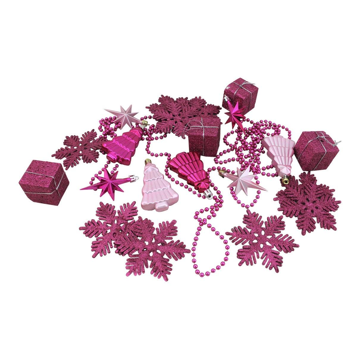  Northlight 125ct Bubblegum Pink Shatterproof 4-Finish Christmas Ornaments 5.5