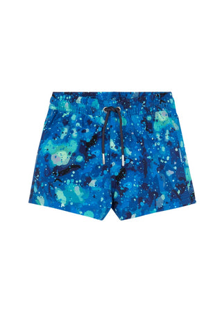 Boys 2 Match Drawstring Swim Shorts-Multi/Blu