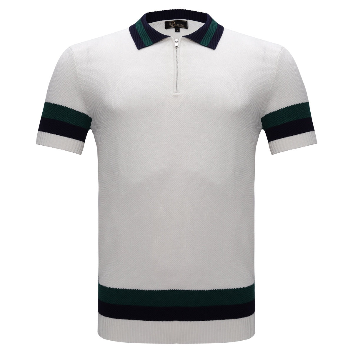  Barocco Heritage Stripe Knit Polo WHITE - WHITE - Bonton