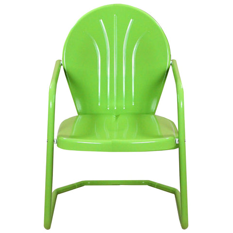 34-Inch Outdoor Retro Tulip Steel Armchair  Lime Green