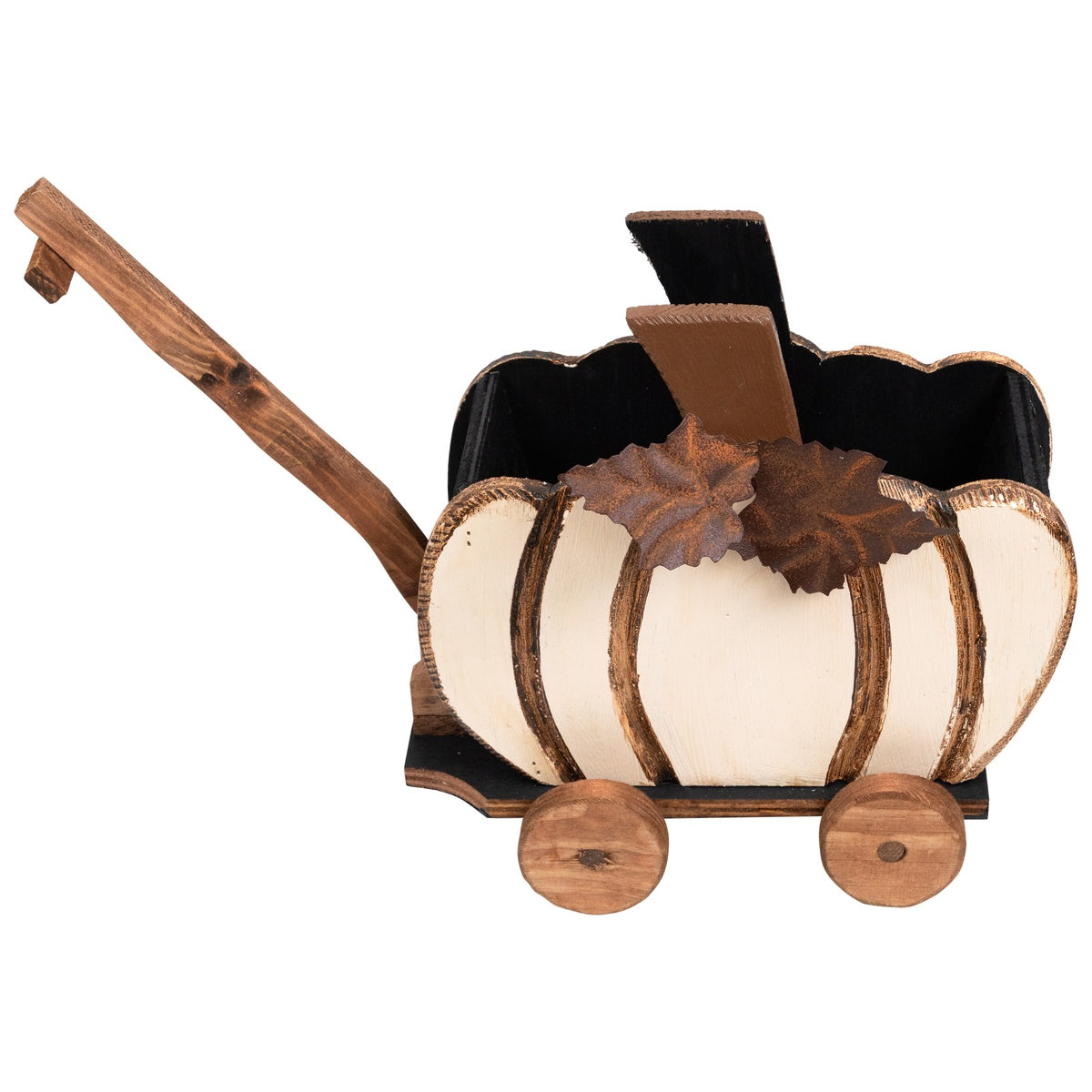  Northlight Fall Harvest Wooden Pumpkin Cart Decoration - 10.5